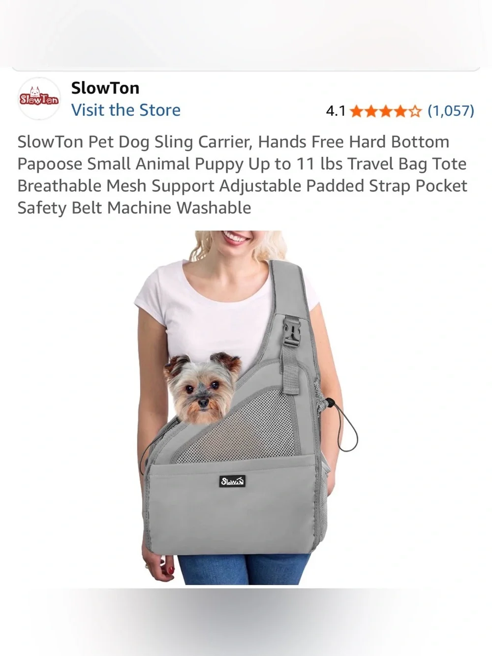 Pet Sling Bag in light grey - NEW